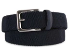 Ben Sherman Men's Woven Belt w/ Buckle - Navy/Silver