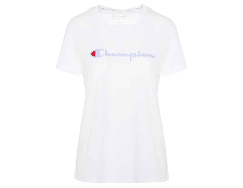 Champion Women's Script Tee / T-Shirt / Tshirt - White