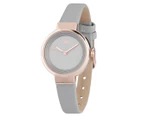 JAG Women's 30mm Chloe Leather Watch - Grey/Rose Gold
