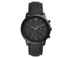 Fossil Men's 44mm Neutra Chronograph Leather Watch - Black