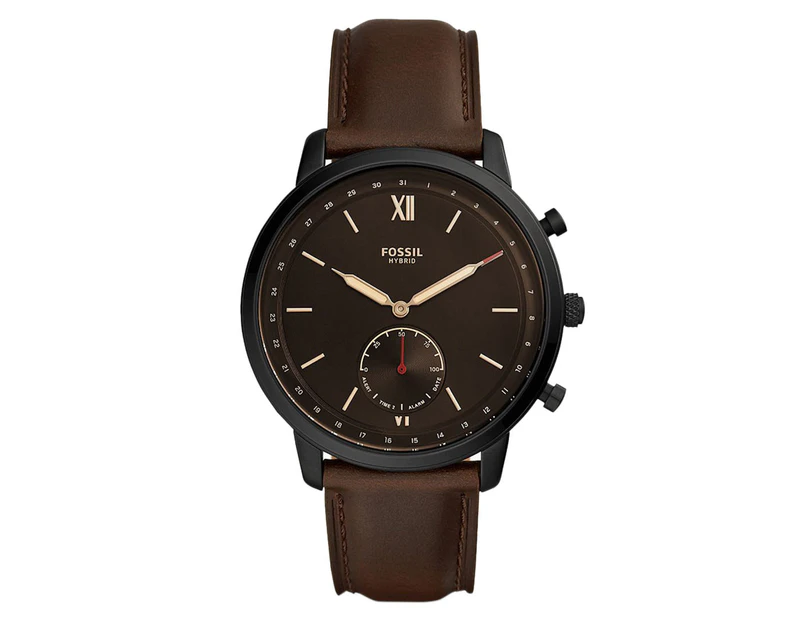 Fossil 44mm Neutra Hybrid Leather Smartwatch - Brown