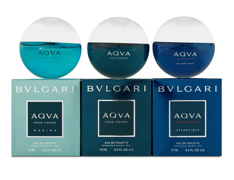 Bvlgari Aqva Pour Homme For Men 3-Piece Perfume Gift Set