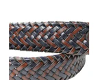 Dents Men's Stretch Plaited Leather Belt - Brown/Navy - Brown/Navy