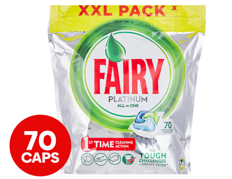 70pk Fairy Platinum All-In-One Dishwashing Capsules Regular