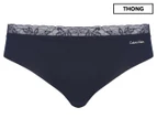 Calvin Klein Women's Invisibles Lace Thong - Shoreline