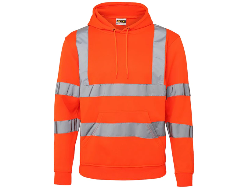 RTY High Visibility Unisex Reflective Hoodie (Pack of 2) (Fluorescent Orange) - RW6896