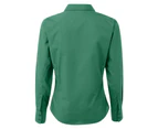 Premier Womens Poplin Long Sleeve Blouse / Plain Work Shirt (Emerald) - RW1090