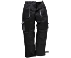 Portwest Mens Contrast Workwear Trousers (TX11) / Pants (Black) - RW1006