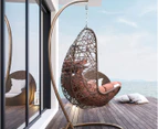 Arcadia Furniture Outdoor Hanging Basket Egg Chair - Brown/Coffee