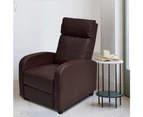 Single Adjustable Sofa Recliner Chair Home Theater Seating PU Leather -Brown