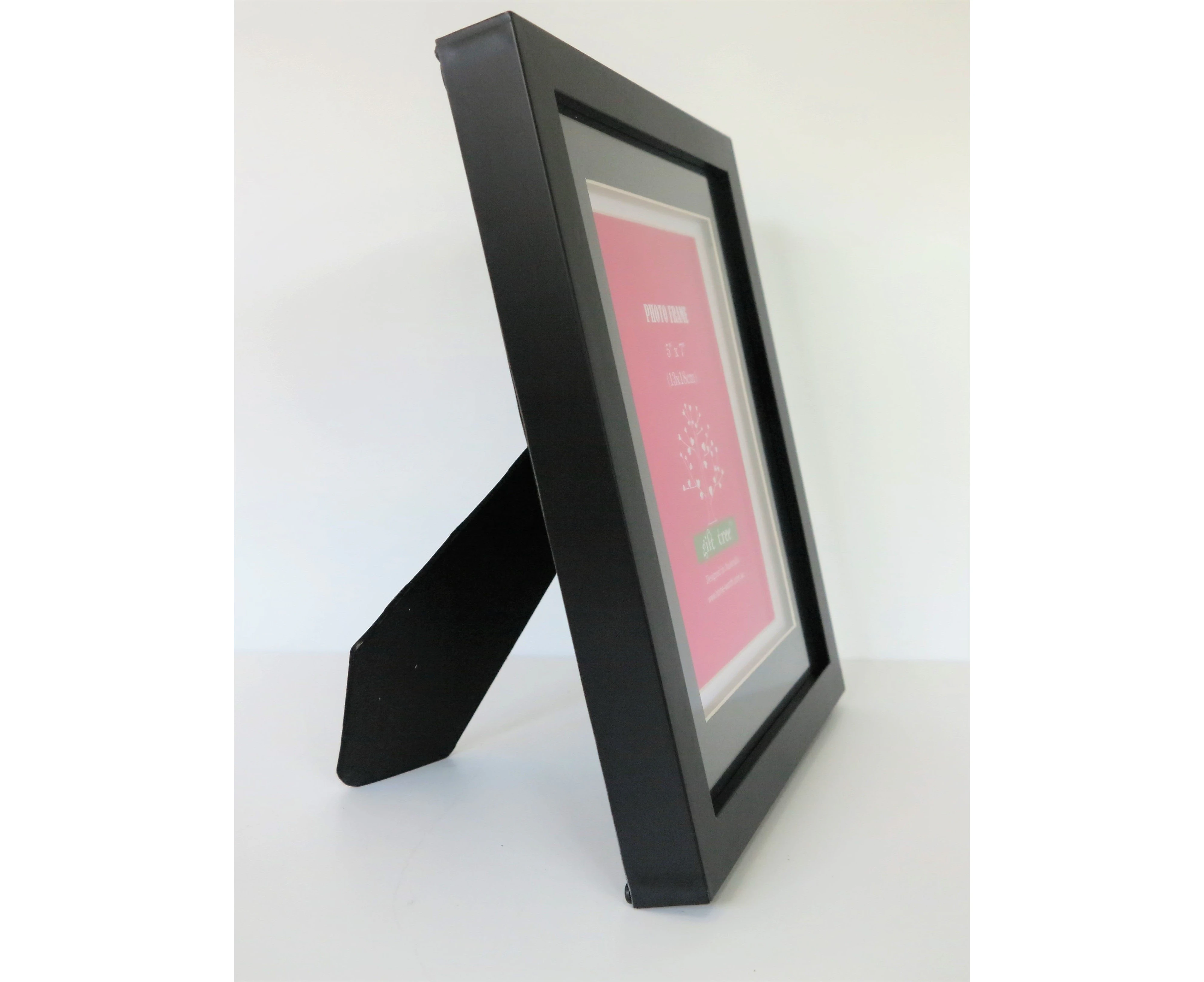 Homeworth Black Box Frame with White Mat Border For Photo 5x7" Unisex