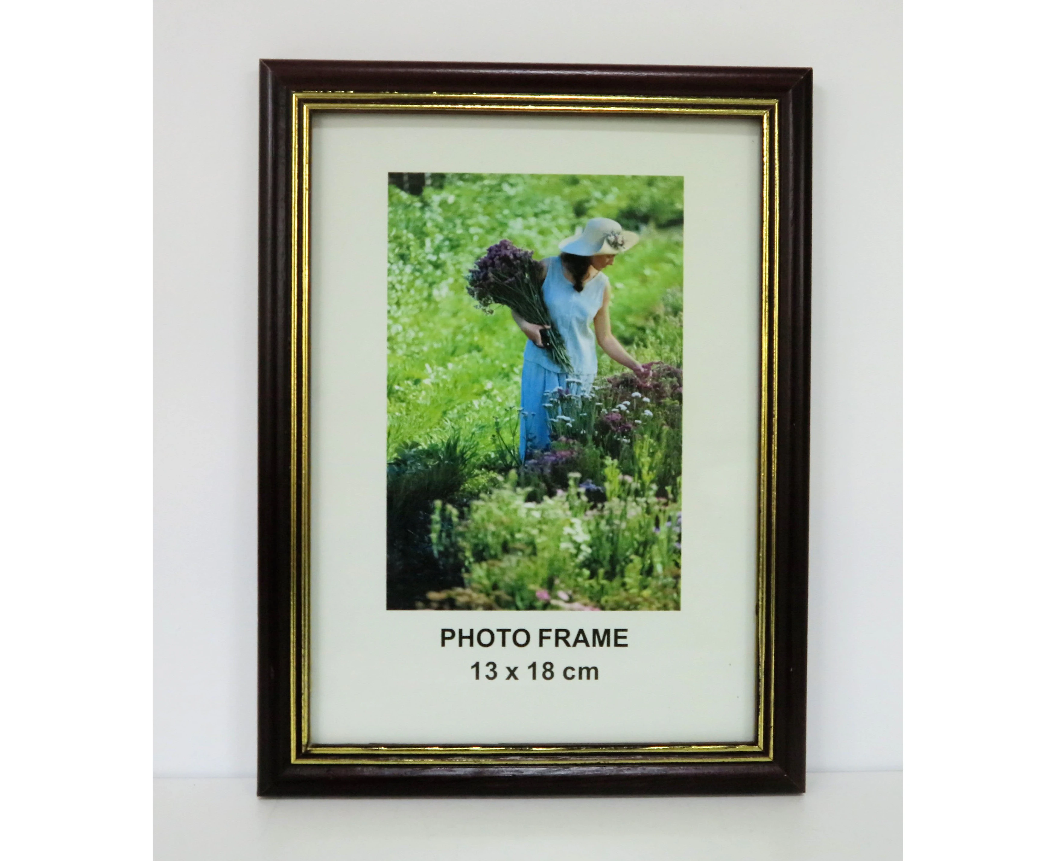 Homeworth Photo Frame For Photo 1T13x18cm Unisex Timber Color With Gold Line