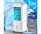 Midea New Remote Control Air Cooler Humidifier 7-hour timer 3-speed settings