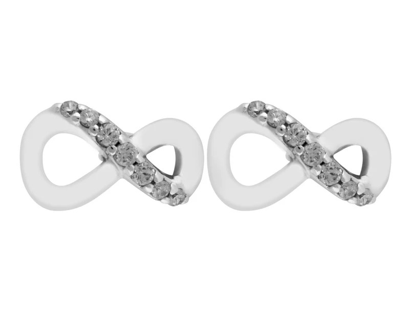 Pandora Sparkling Infinity Sterling Silver Stud Earrings - Silver