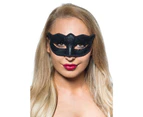 Matte Black Women's Venetian Masquerade Mask Womens