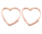 Pandora Asymmetrical Heart Hoop Earrings - Rose