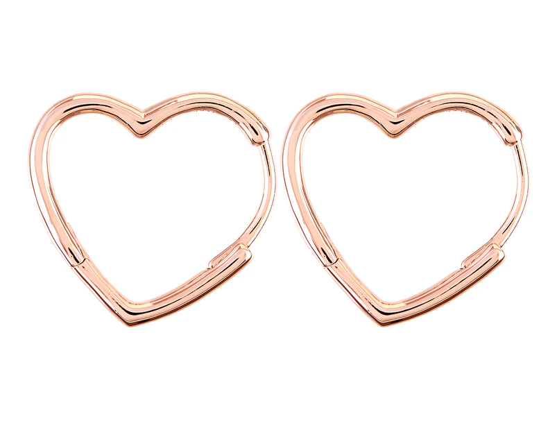 Pandora Asymmetrical Heart Hoop Earrings - Rose