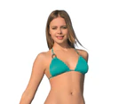 Aqua Perla Womens Tropical Multicolor Bikini Top