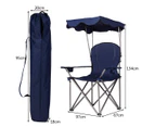 Costway Outdoor Camping Chair with Canopy Foldable Beach Arm Chair Sun Shade Folding Fishing Picnic w/Cup Holders