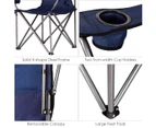 Costway Outdoor Camping Chair with Canopy Foldable Beach Arm Chair Sun Shade Folding Fishing Picnic w/Cup Holders