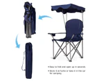 Costway Outdoor Camping Chair with Canopy Foldable Beach Arm Chair Sun Shade Folding Fishing Picnic w/Cup Holders