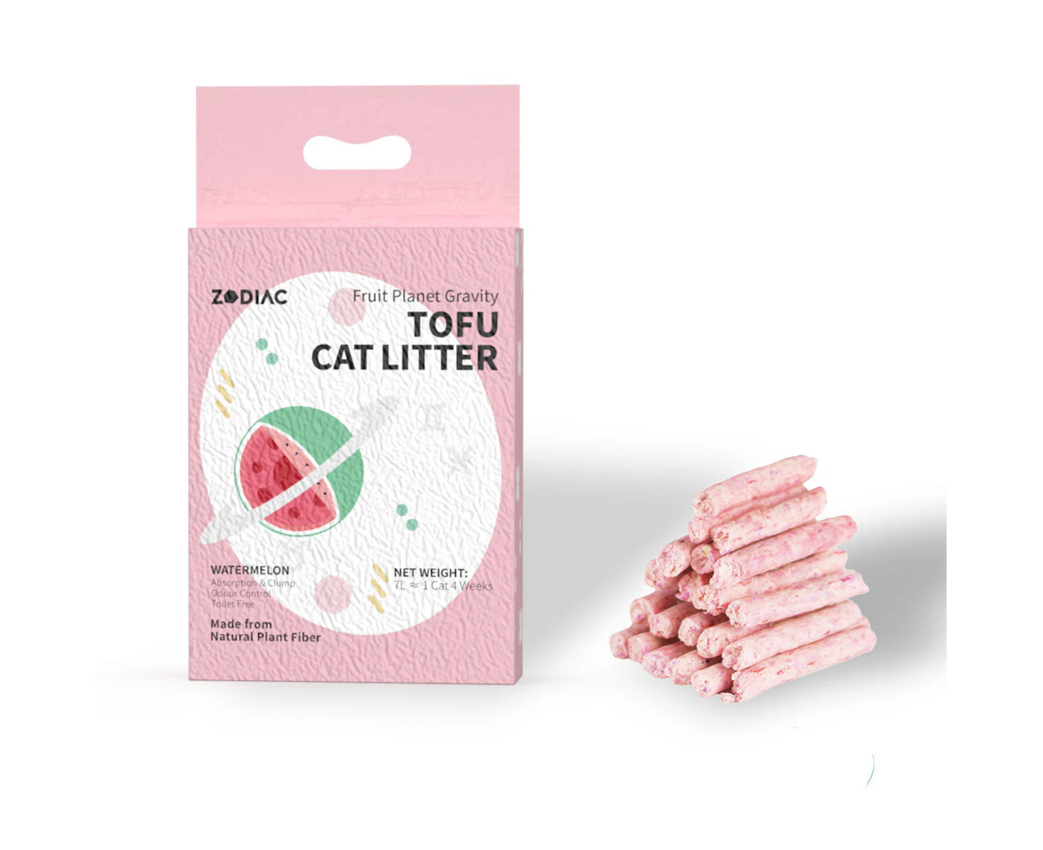 ZODIAC Fruity Biodegradable Flushable Tofu Cat Kitten Litter Watermelon