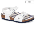 Birkenstock Kids' Rio Regular Fit Sandals - Nautical Stripes White