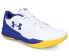 Under Armour Men's UA Jet Low Basketball Shoes - White/Formation Blue 2