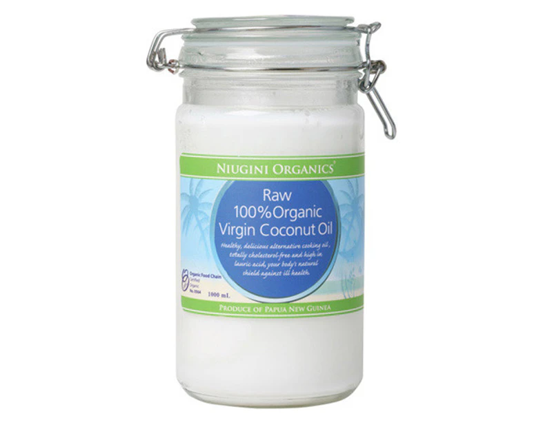 Niugini Organics Raw 100% Organic Virgin Coconut Oil 1 Litre