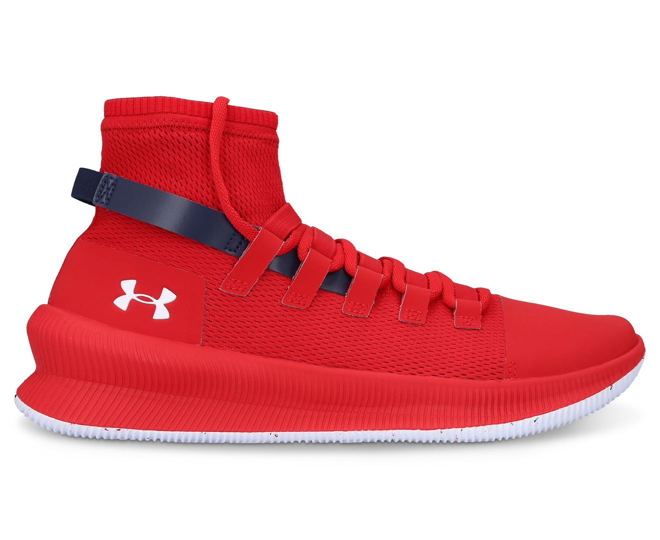 red white and blue under armour basketball shoes