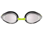 Arena Kids' Tracks Mirror Racing Goggles - Silver/Black/Fluro Yellow