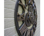 WACWAGNER 58X58X4CM Fashionable Retro Living Room Decorative Art Wall Clock Hollow Design Roman Numeral Clock