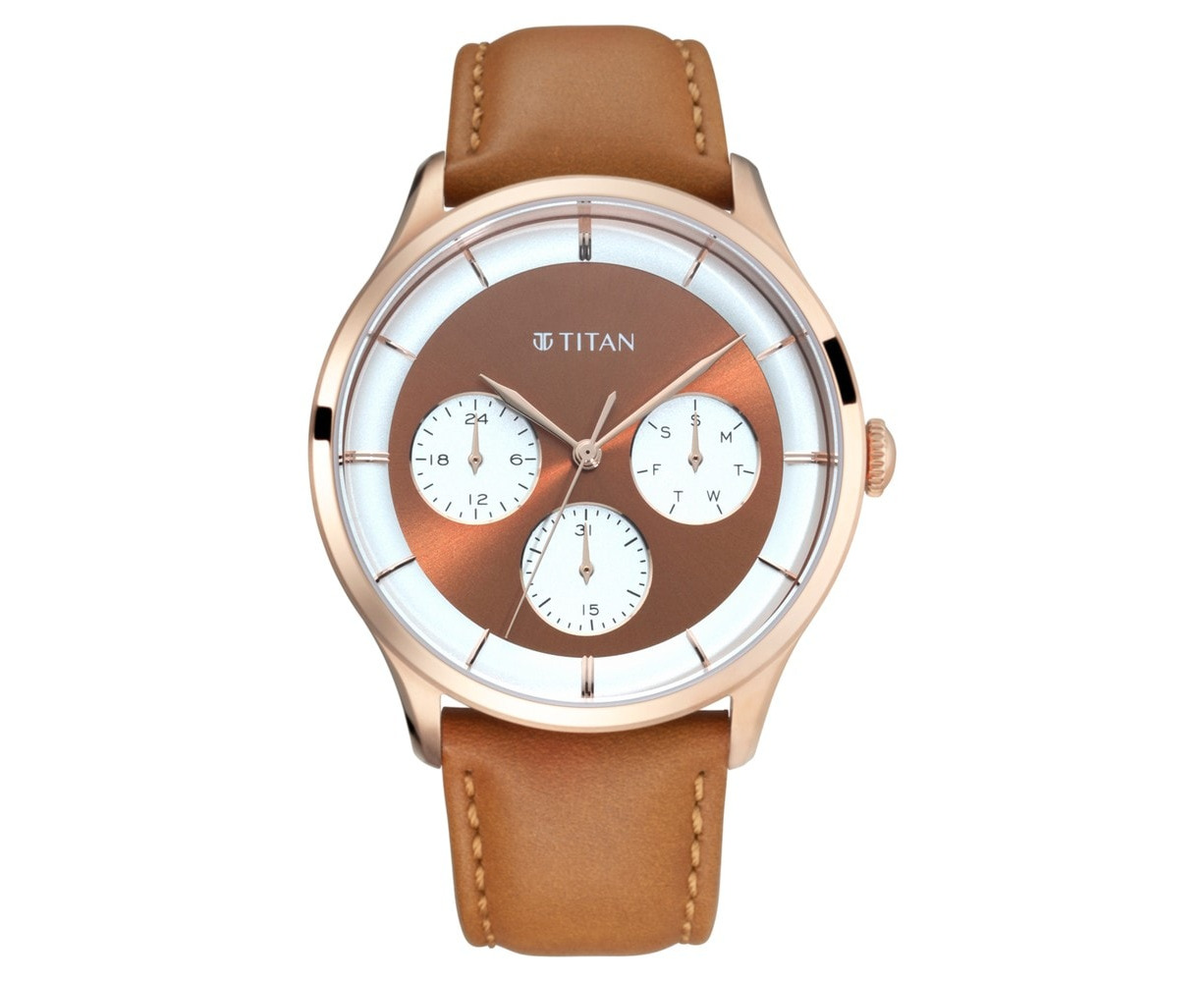 titan automatic watch rose gold