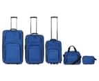 Lunar Soft Luggage 5-Piece Trolley Case Set - Blue 2