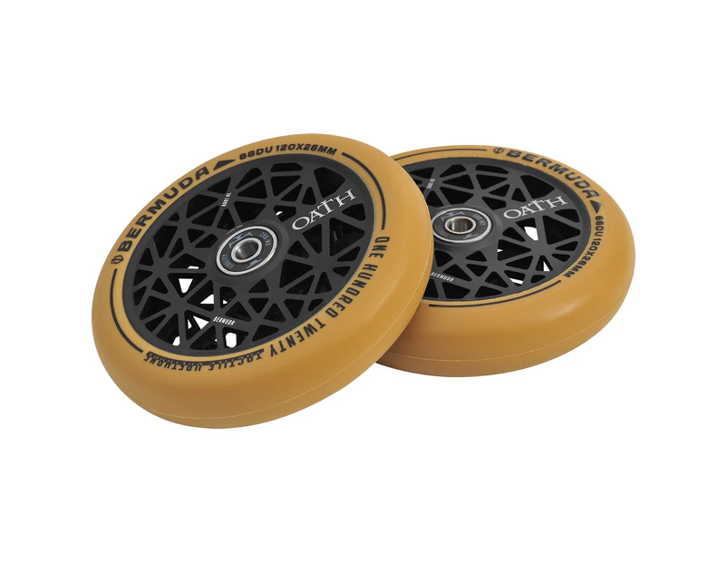 Oath Bermuda 120mm Wheels - Anodised Black/Gum - Brown