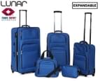 Lunar Soft Luggage 5-Piece Trolley Case Set - Blue 1