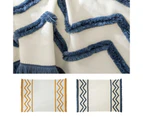 Acrylic Knitted Blanket Tufted Tassel Bed Sofa Throw Rug 130cm x 160cm Blue