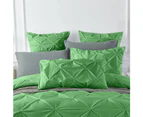 100% Cotton Green Diamond Pinch Pleated Pintuck Doona Quilt Cover Set