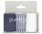 Purebaby Organic Cotton Socks 3-Pack - Navy Pack