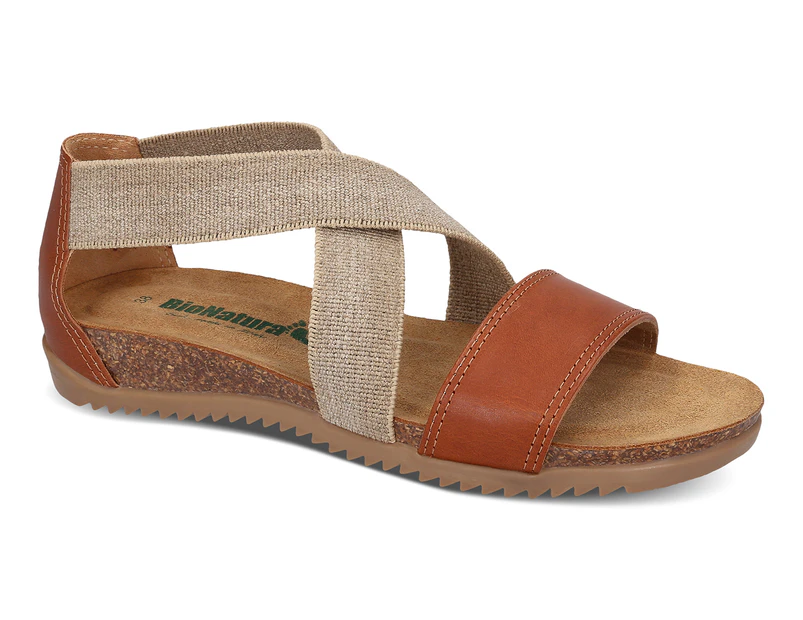 BioNatura Women's Novara Leather Sandals - Tan