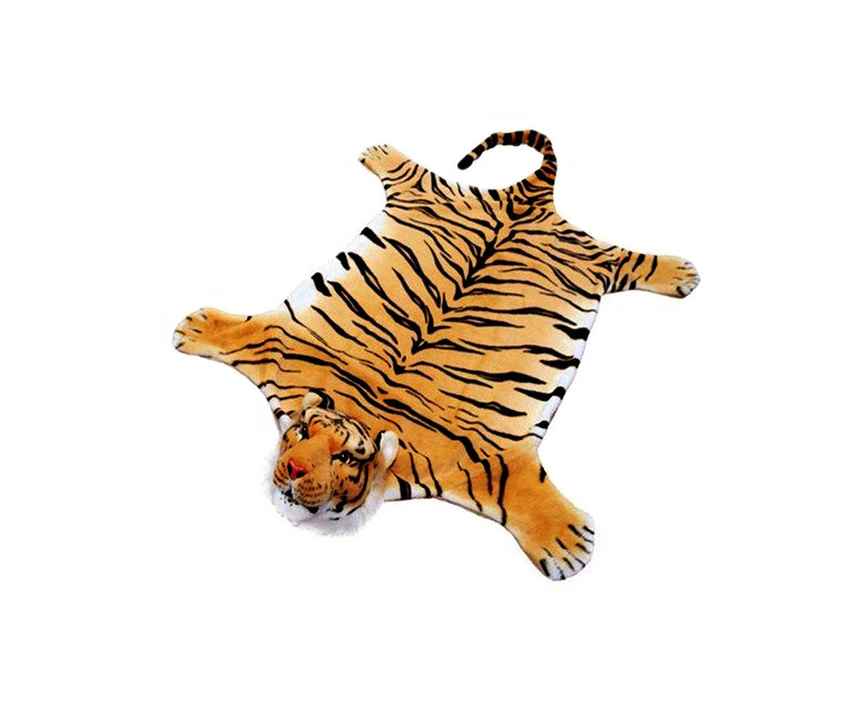 Faux Animal Floor Rug with Realistic Head Wild Tiger