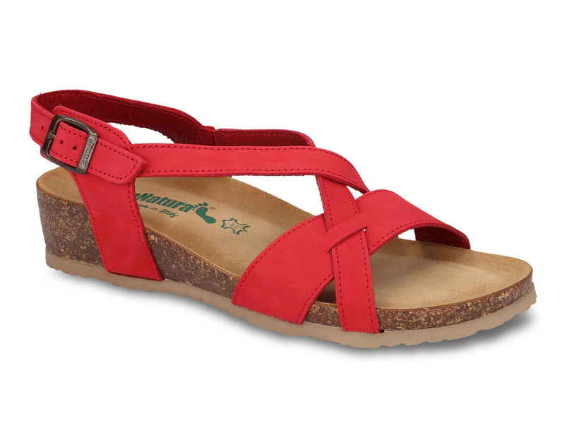 BioNatura Women's Aversa Leather Sandals - Coral