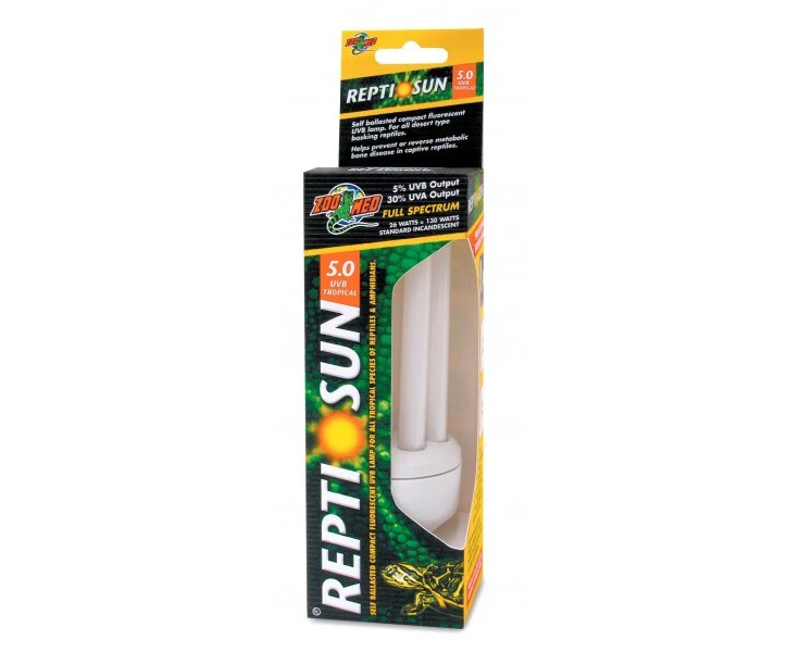 ReptiSun 5.0 UVB 13 Watt Tropical Mini Compact Fluorescent Reptile Lamp by Zoo Med