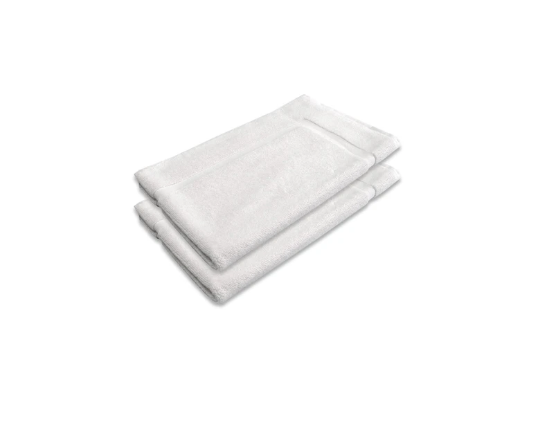 800GSM Set of 2 Cotton Bath Mat 45 x 75 cm - White