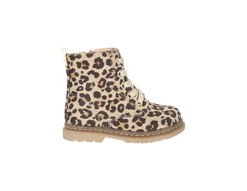 Lula Little K Military Ankle Boot Butterfly Bright Girl's - Leopard
