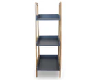 HelloFurniture Hilka 3-Tier Display Ladder Shelf - Grey/Wood