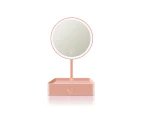 Ymall LED Lighted Makeup Mirror with 3 Light Settings Rechargeable Vanity Mirror with 1x/ 5x Magnifications Touch Sensor TD021(Pink)