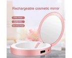 Ymall Makeup Mirror with Natural Ymall LED Lights Daylight Ymall LED Portable Handheld 90mm Wide Illuminated Mirror for Purses TD018 (Red)