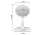 Ymall Cat Ear Shape Touch Screen Ymall LED Lights USB Rechargeable Makeup Mirror 45 Degree Adjustable TD08 (White)