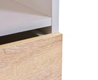HelloFurniture Cassina Low Line 2-Drawer Display Cabinet - White/Oak